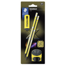 BLISTER CON 2 L&Aacute;PICES DE GRAFITO NORIX HB, AFILAL&Aacute;PICES Y GOMA AMARILLO STAEDTLER 181 SBK2-1 (Espera 4 dias)
